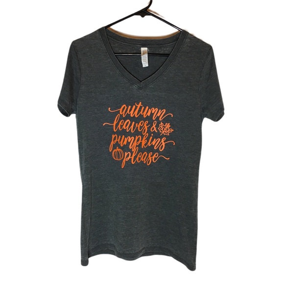 Women’s Threadfast Apparel Fall Custom Short Sleeve Shirt Autumn Pumpkins Cute - Picture 8 of 10